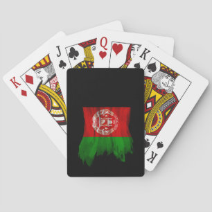 Jeu De Cartes Afghanistan flag brush stroke