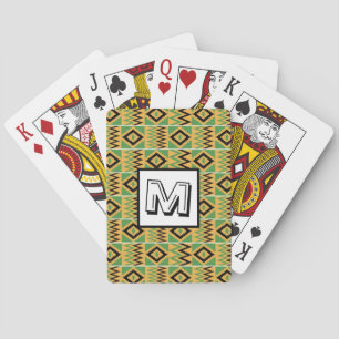 Jeu De Cartes Africain Kente Monogram Green Classic Playing Card