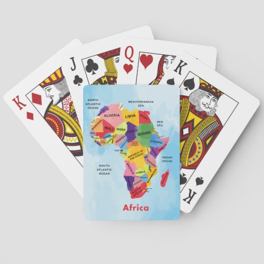 Jeu De Cartes Afrique Carte couleur de l'eau (dos)