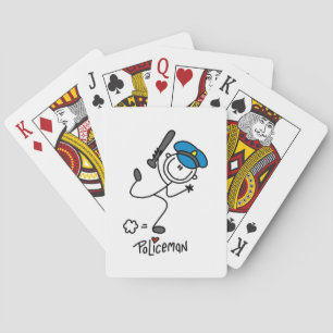 Jeu De Cartes Agent de police en bonhomme allumette de base