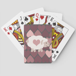 Jeu De Cartes Agneau mignon et coeur rose