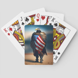 Jeu De Cartes Aigle À Balles Portant Une Armure Portant Un Drape