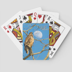 Jeu De Cartes Aigle à tête blanche juvénile et la Lune