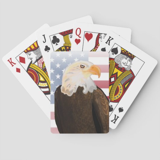 Jeu De Cartes Aigle avec drapeau américain (dos)