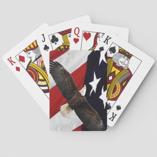 Jeu De Cartes Aigle en vol au-dessus du drapeau américain (dos)