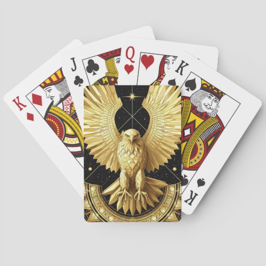 Jeu De Cartes Aigle Ornemental Doré (dos)