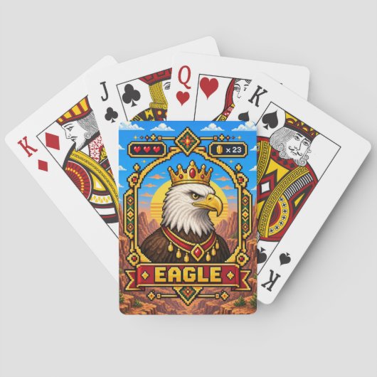 Jeu De Cartes Aigle Rétro Pixel Art 8-Bit (dos)