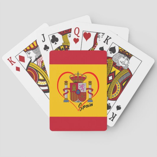 Jeu De Cartes Aimer Espagne jeux, drapeau patriotique espagnol,  (dos)