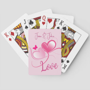 Jeu De Cartes Aimer Joli Coeur Rose Avec Papillon