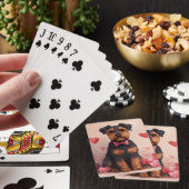 Jeu De Cartes Airedale avec des roses - Saint-Valentin (In Situ)