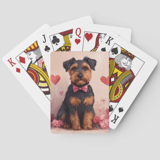 Jeu De Cartes Airedale avec Rose - Saint Valentin (dos)