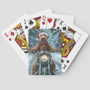 Jeu De Cartes Airedale Chien équitation Moto Noël