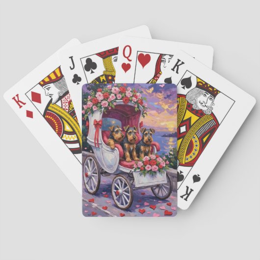 Jeu De Cartes Airedale Dog Valentine's Day  (dos)
