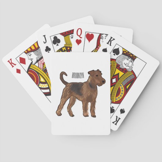 Jeu De Cartes Airedale terrier dog cartoon (dos)