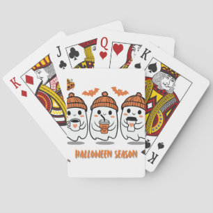 Jeu De Cartes aison Halloween – fantômes café mignons