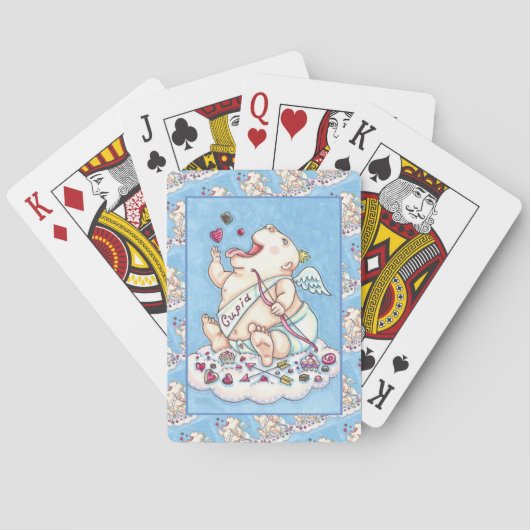 JEU DE CARTES AJOUTÉ À L'AMOUR BÉBÉ FUNNY CUPID, CHOCOLATE CANDY (dos)