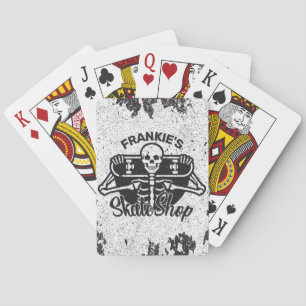 Jeu De Cartes AJOUTER UN NOM personnalisé Skull Skateboard Skate