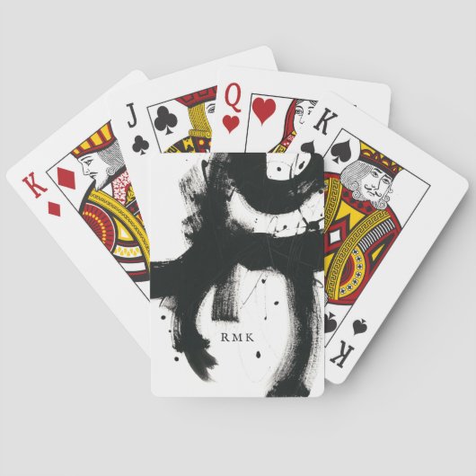 Jeu De Cartes Ajouter vos initiales | Gesture Onyx (dos)