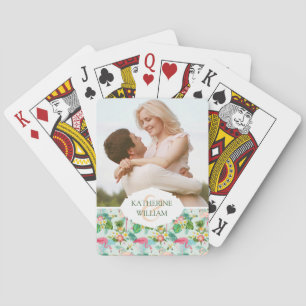 Jeu De Cartes Ajouter votre nom   Fleurs Et Oiseaux Tropicaux