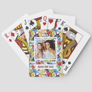 Jeu De Cartes Ajouter votre nom Perroquets colorés à l'aquarel