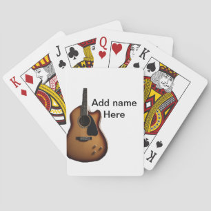 Jeu De Cartes Ajouter votre nom texte brun acoustique guitare éd