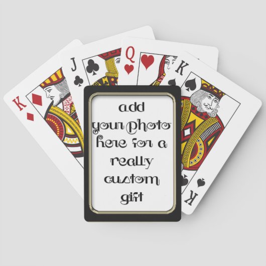 Jeu De Cartes Ajouter votre photo Black Frame Bicycle® Play (dos)