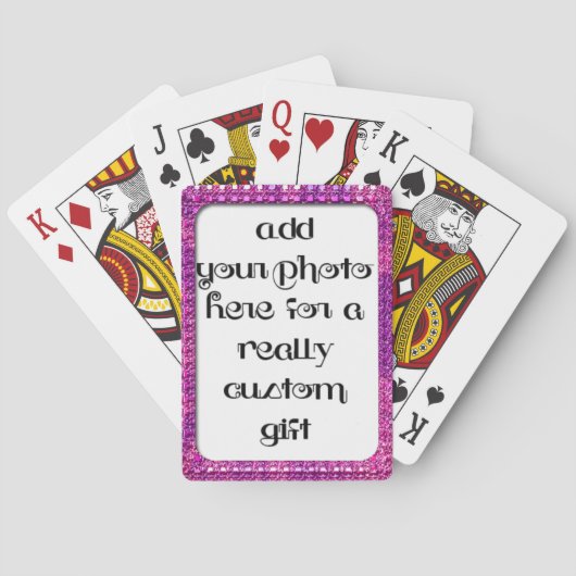 Jeu De Cartes Ajouter Votre Photo Cadran Magenta Bicycle® Play (dos)