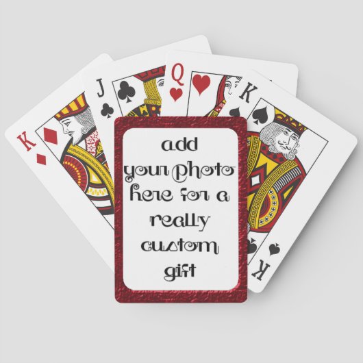 Jeu De Cartes Ajouter Votre Photo Red Frame Bicycle® Play (dos)