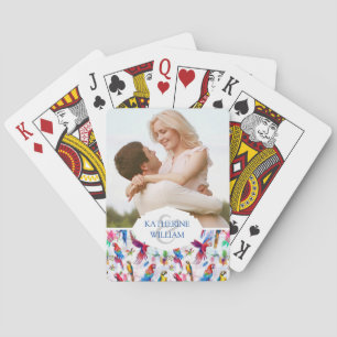Jeu De Cartes Ajoutez vos perroquets nommés de style d'aquarelle