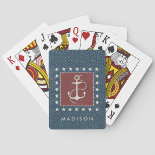 Jeu De Cartes Ajoutez votre Ancre   côtière nommée de l'art  