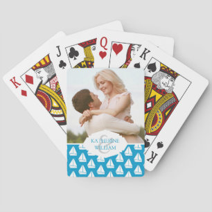Jeu De Cartes Ajoutez votre motif bleu-clair nommé de voilier
