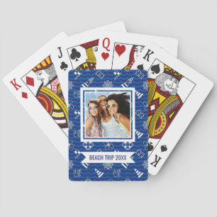 Jeu De Cartes Ajoutez votre motif de vagues nautique mignon