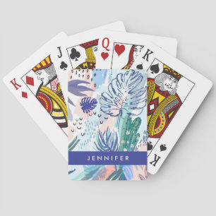 Jeu De Cartes Ajoutez votre motif floral de style tropical