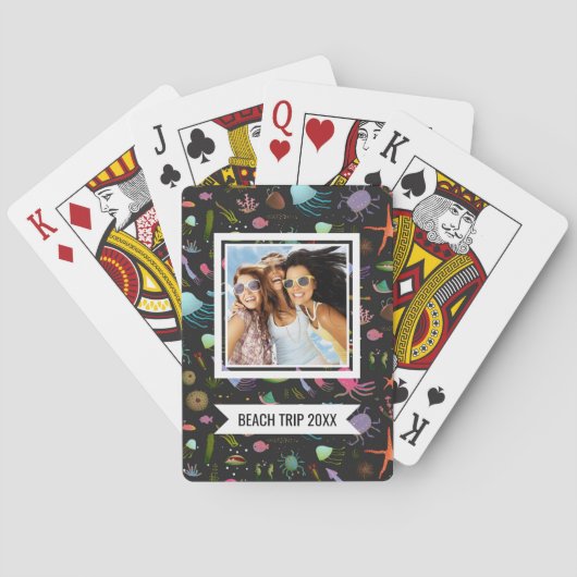 Jeu De Cartes Ajoutez votre motif nommé de créatures de mer de | (dos)