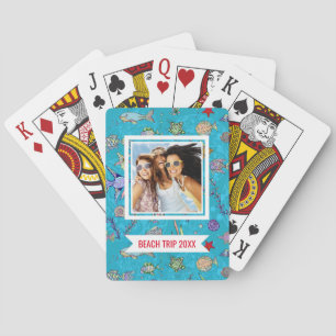 Jeu De Cartes Ajoutez votre motif nommé de poissons de turquoise