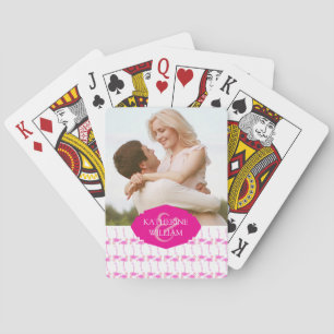 Jeu De Cartes Ajoutez votre motif rose nommé de Flamant rose