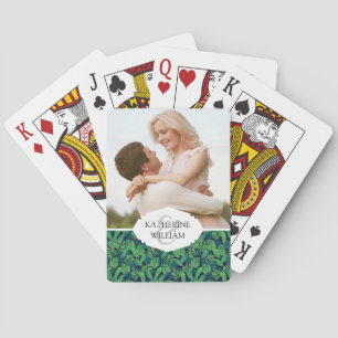 Jeu De Cartes Ajoutez votre motif tropical nommé de feuille