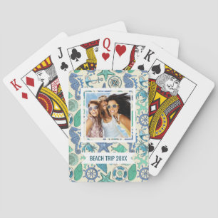 Jeu De Cartes Ajoutez votre motif turquoise nommé d'animaux de