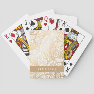 Jeu De Cartes Ajoutez votre nom Damask Gold Floral Pattern
