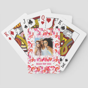 Jeu De Cartes Ajoutez votre nom   Flamant rose Aquarelle En Aqua