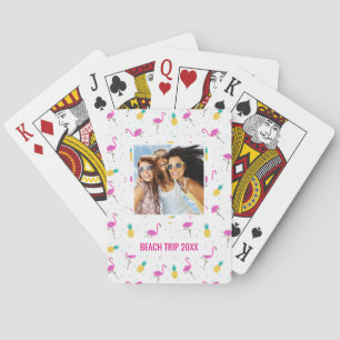 Jeu De Cartes Ajoutez votre nom Flamants roses néon