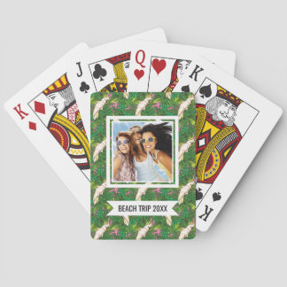Jeu De Cartes Ajoutez votre nom | Motif de perroquets avec Feuil