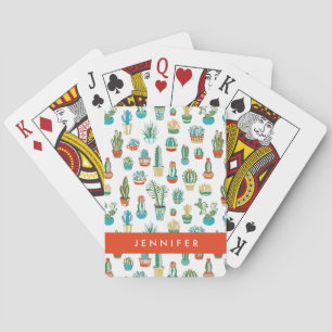 Jeu De Cartes Ajoutez votre nom   Motif Succulent
