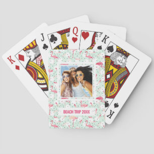 Jeu De Cartes Ajoutez votre nom   Oiseau Flamant rose Avec Plume