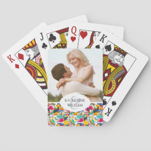 Jeu De Cartes Ajoutez votre nom Oiseaux tropicaux géométriques