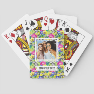 Jeu De Cartes Ajoutez votre nom Orchidée Begonia Et Feuilles D
