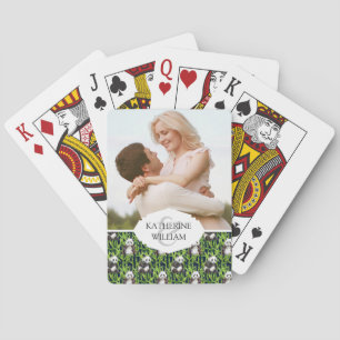 Jeu De Cartes Ajoutez votre nom Panda Avec Patte Aquarelle Bam
