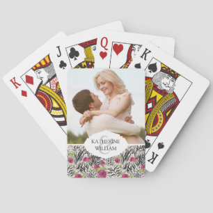 Jeu De Cartes Ajoutez votre nom Roses sur Motif animal