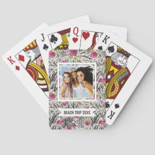 Jeu De Cartes Ajoutez votre nom Roses sur Motif animal