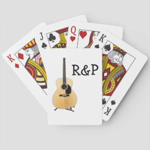 Jeu De Cartes Ajoutez votre nom texte guitare acoustique marron